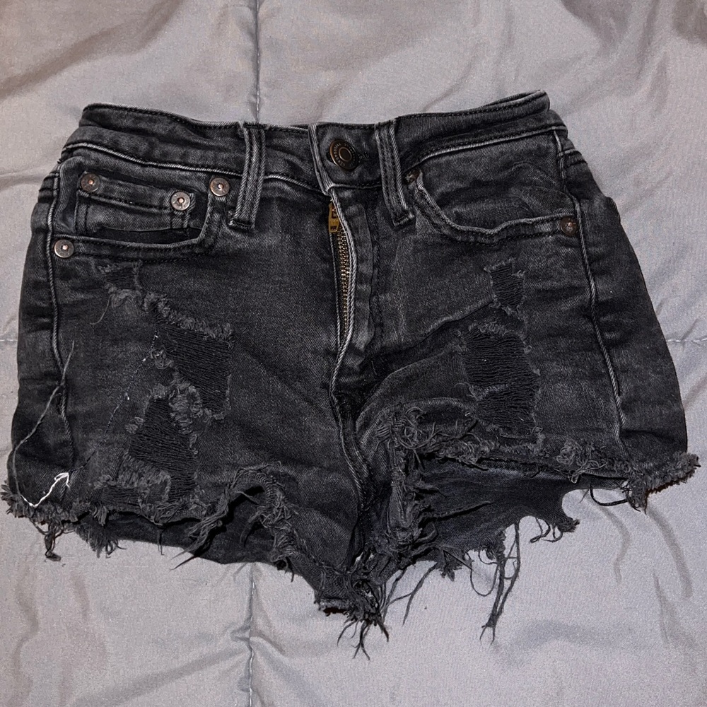 Black jean shorts